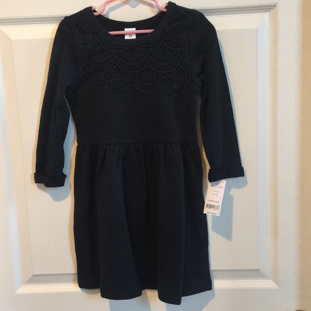 Black embroidered top dress